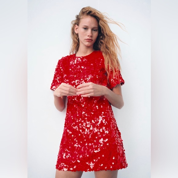 Red Sequence Dress - Picture 1 of 3